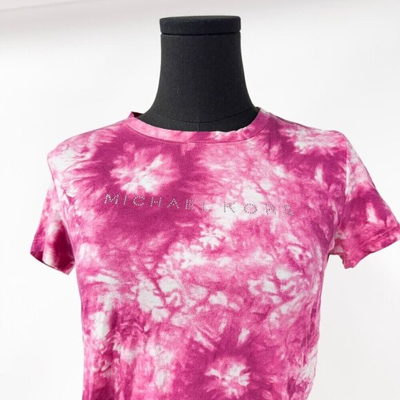 MICHAEL KORS TIE DYE RHINESTONE CROPPED T SHIRT - Picture 3 of 10